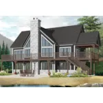 Rustic House Plan Front of Home - Blue Water Bay Vacation Home 032D-1084 - Shop House Plans and More