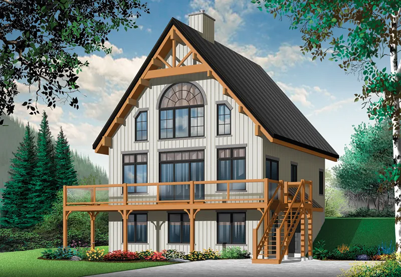 Cabin & Cottage House Plan Front of Home - 032D-1085 - Shop House Plans and More