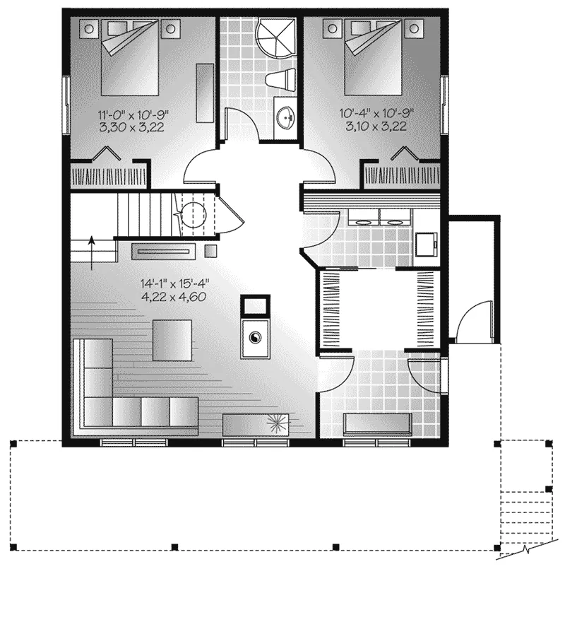 Rustic House Plan Lower Level Floor - 032D-1085 - Shop House Plans and More