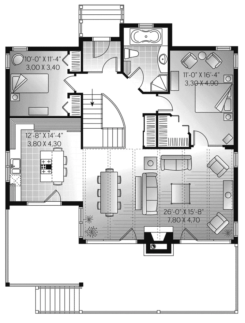 Craftsman House Plan First Floor - 032D-1086 - Shop House Plans and More
