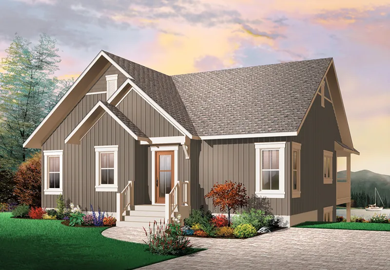 Cabin & Cottage House Plan Front of Home - 032D-1086 - Shop House Plans and More