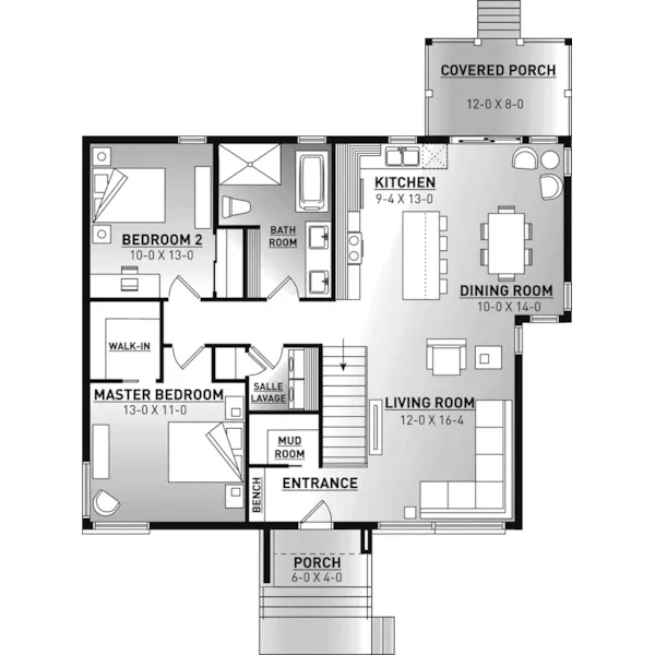 Contemporary House Plan First Floor - Pebble Terrace Modern Home 032D-1088 - Shop House Plans and More