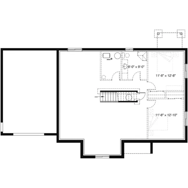 Traditional House Plan Lower Level Floor - Romney Ridge Ranch Home 032D-1089 - Shop House Plans and More