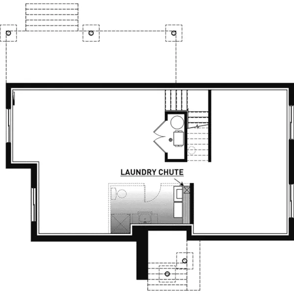 Cabin & Cottage House Plan Lower Level Floor - Solimar Modern Home 032D-1090 - Shop House Plans and More