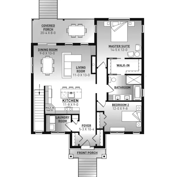 Modern House Plan First Floor - Thistle Woods Home 032D-1091 - Shop House Plans and More