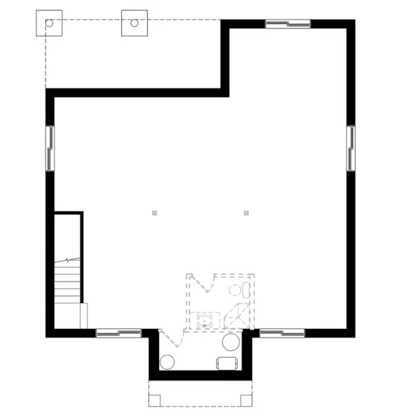 Modern House Plan Lower Level Floor - Thistle Woods Home 032D-1091 - Shop House Plans and More