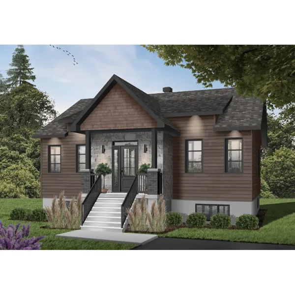 Rustic House Plan Front Photo 02 - Wiegand Rustic Ranch Home 032D-1092 - Shop House Plans and More