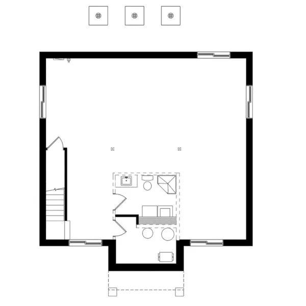 Rustic House Plan Lower Level Floor - Wiegand Rustic Ranch Home 032D-1092 - Shop House Plans and More