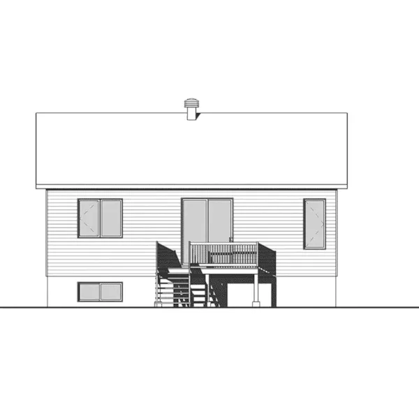 Rustic House Plan Rear Elevation - Wiegand Rustic Ranch Home 032D-1092 - Shop House Plans and More