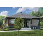 Contemporary House Plan Front of Home - Donata Modern Ranch Home 032D-1096 - Shop House Plans and More