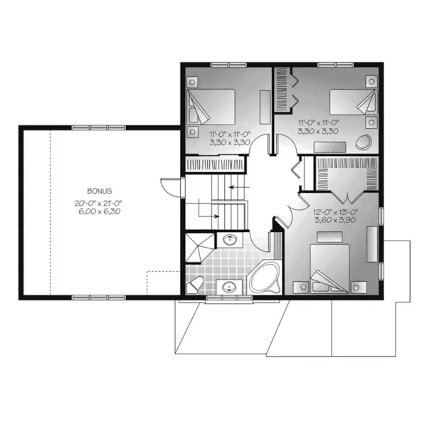 Craftsman House Plan Second Floor - Davis Cove Rustic Home 032D-1099 - Shop House Plans and More