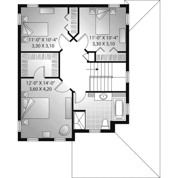 Colonial House Plan Second Floor - Apricot Lane Country Home 032D-1100 - Shop House Plans and More