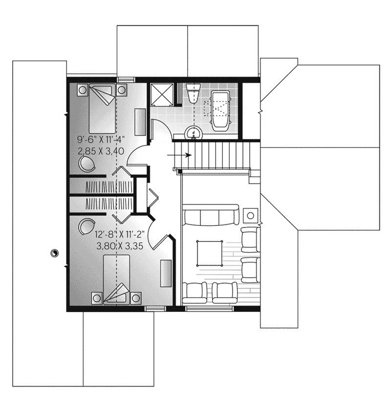 Mountain House Plan Second Floor - 032D-1103 - Shop House Plans and More