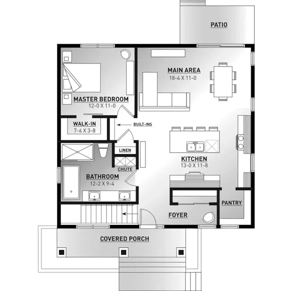 Rustic House Plan First Floor - Wembley Modern Farmhouse 032D-1104 - Shop House Plans and More