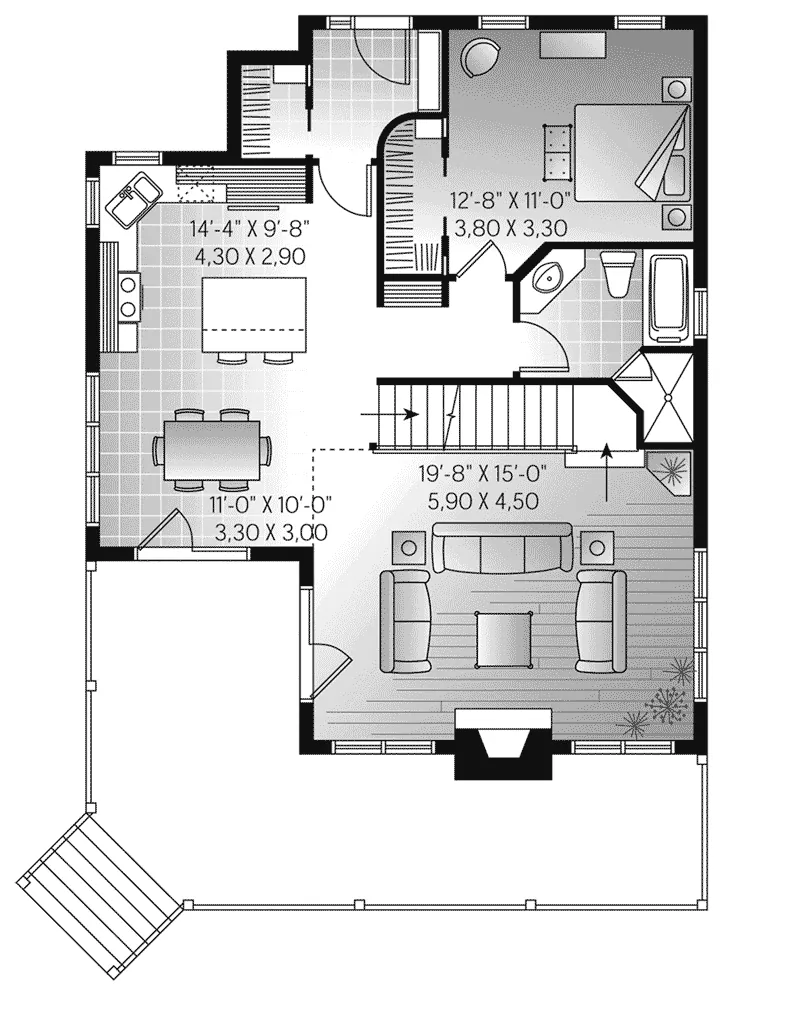 Farmhouse Plan First Floor - 032D-1105 - Shop House Plans and More