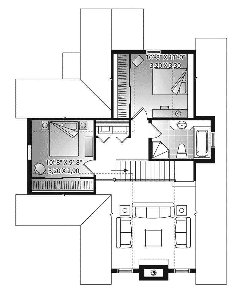 Modern Farmhouse Plan Second Floor - 032D-1105 - Shop House Plans and More