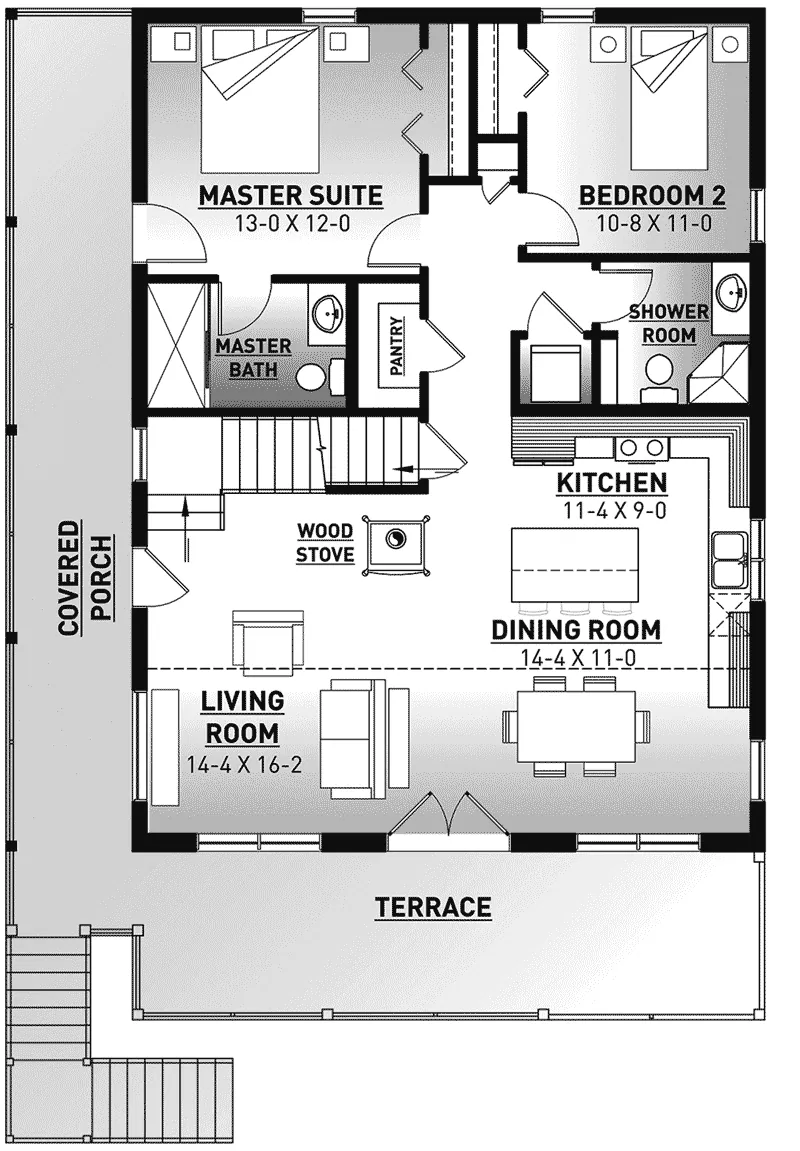 Mountain House Plan First Floor - 032D-1106 - Shop House Plans and More