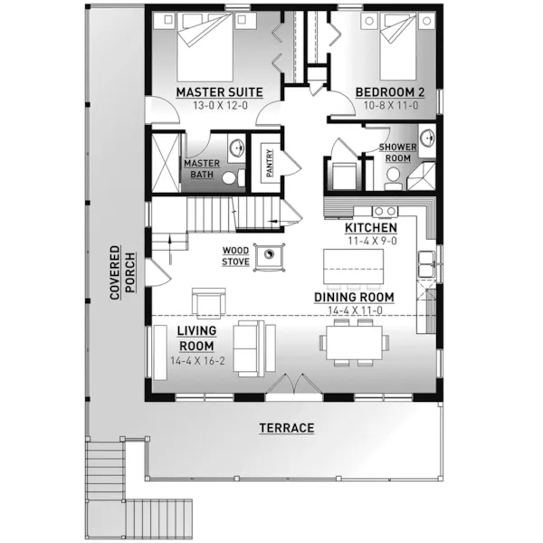 Craftsman House Plan First Floor - Estero Point Vacation Home 032D-1106 - Shop House Plans and More