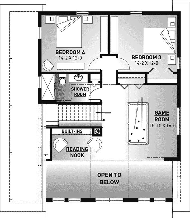 Rustic House Plan Second Floor - 032D-1106 - Shop House Plans and More