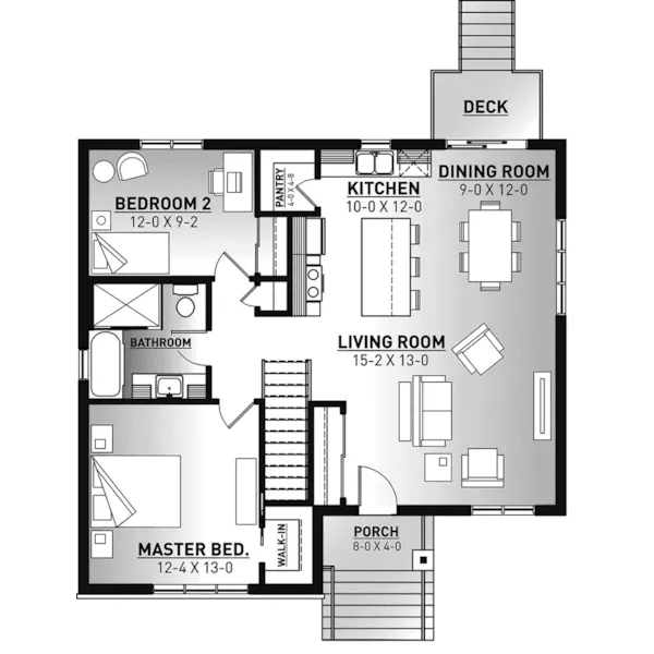 Country House Plan First Floor - Getty Hill Modern Farmhouse 032D-1107 - Search House Plans and More