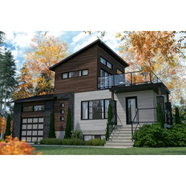 Modern House Plan Front of Home - Joshua Modern Home 032D-1108 - Search House Plans and More