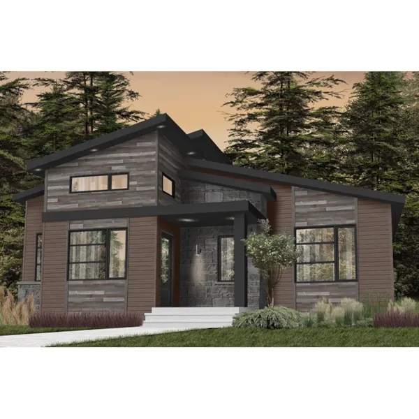 Rustic House Plan Front Photo 01 - Silverado Rustic Modern Home 032D-1111 - Shop House Plans and More