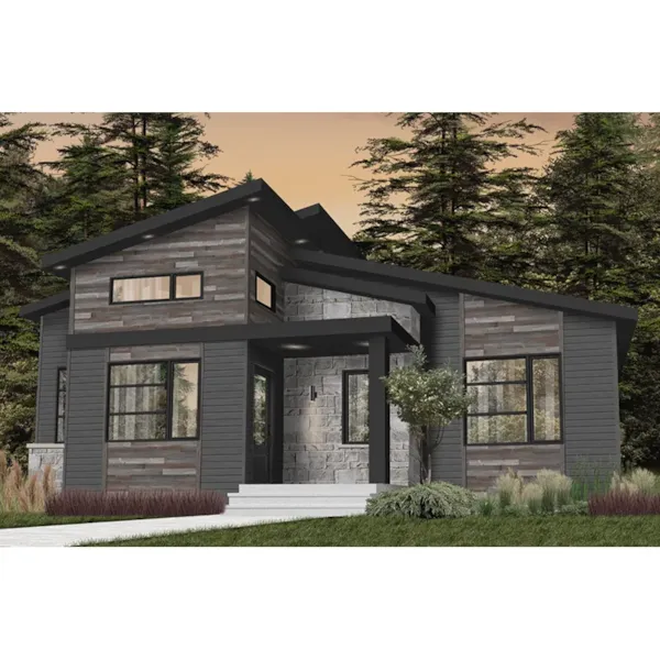 Rustic House Plan Front Photo 03 - Silverado Rustic Modern Home 032D-1111 - Shop House Plans and More