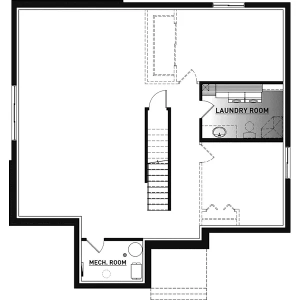 Rustic House Plan Lower Level Floor - Silverado Rustic Modern Home 032D-1111 - Shop House Plans and More