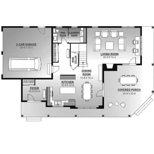 Farmhouse Plan First Floor - Sunnystone Modern Farmhouse 032D-1114 - Shop House Plans and More