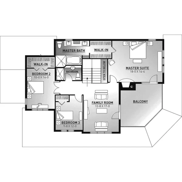 Farmhouse Plan Second Floor - Sunnystone Modern Farmhouse 032D-1114 - Shop House Plans and More