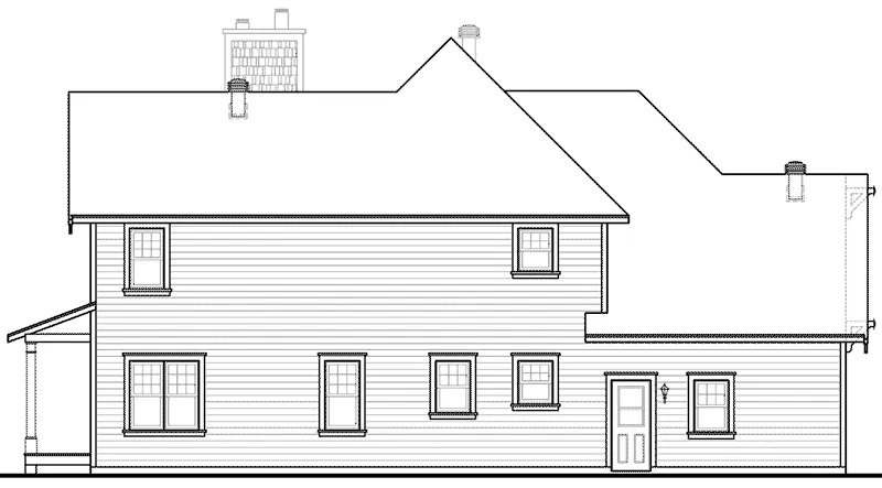 Victorian House Plan Rear Elevation - 032D-1114 - Shop House Plans and More