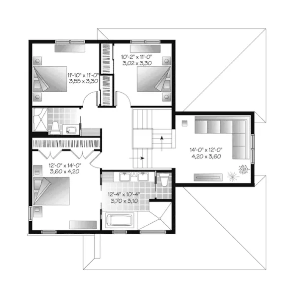 Rustic House Plan Second Floor - 032D-1115 - Shop House Plans and More