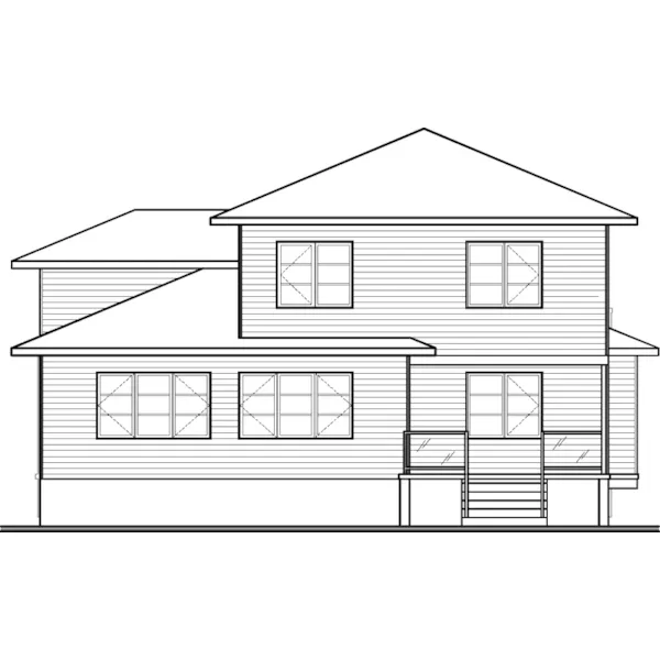 Rustic House Plan Rear Elevation - 032D-1115 - Shop House Plans and More