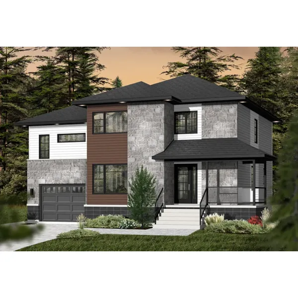 Modern House Plan Front of Home - Walterman Modern Home 032D-1116 - Shop House Plans and More