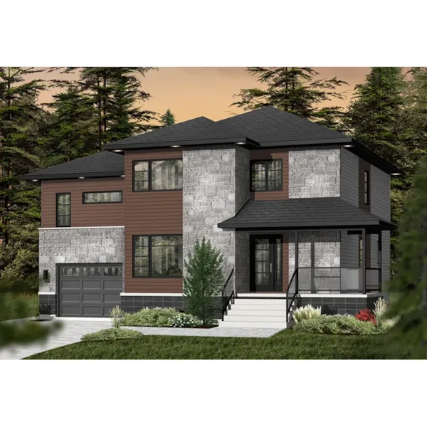 Modern House Plan Front Photo 01 - Walterman Modern Home 032D-1116 - Shop House Plans and More