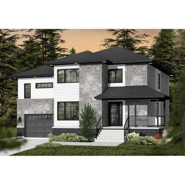 Modern House Plan Front Photo 02 - Walterman Modern Home 032D-1116 - Shop House Plans and More