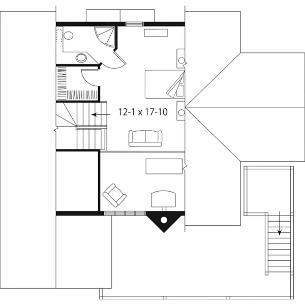 Cabin & Cottage House Plan Third Floor - Casey Point Vacation Home 032D-1119 - Shop House Plans and More