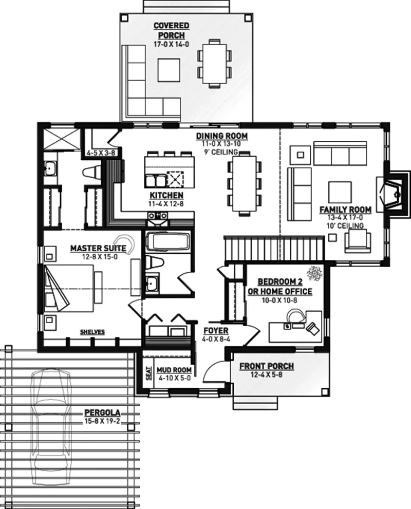 Vacation House Plan First Floor - 032D-1120 - Shop House Plans and More