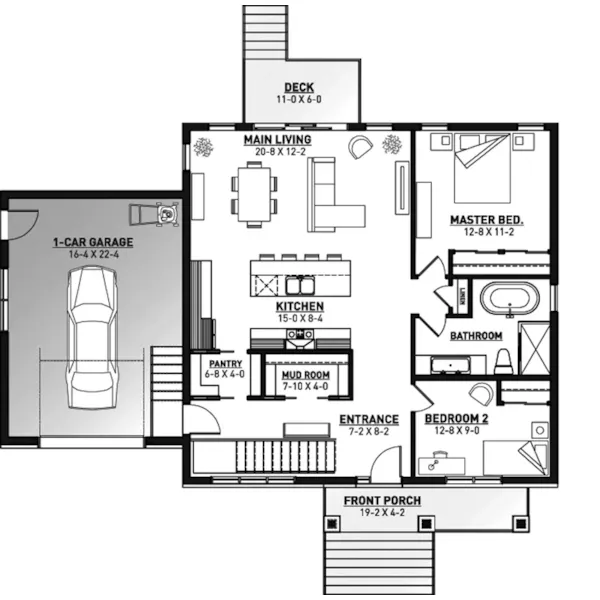 Rustic House Plan First Floor - Cooper Mill Craftsman Home 032D-1121 - Shop House Plans and More