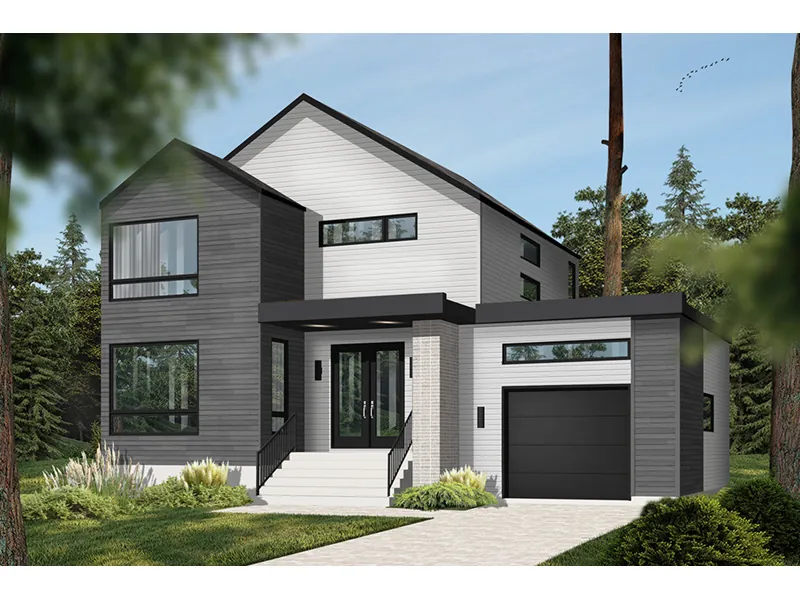 Modern House Plan Front Photo 02 - Hendry Modern Home 032D-1125 - Shop House Plans and More