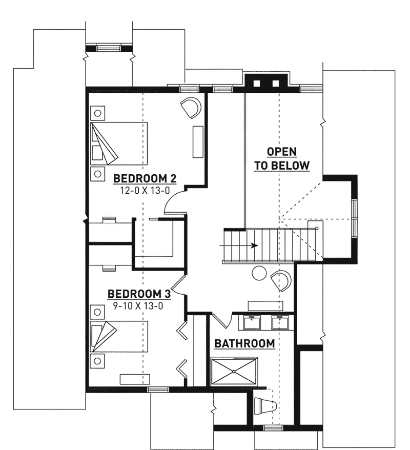 Contemporary House Plan Second Floor - 032D-1144 - Shop House Plans and More