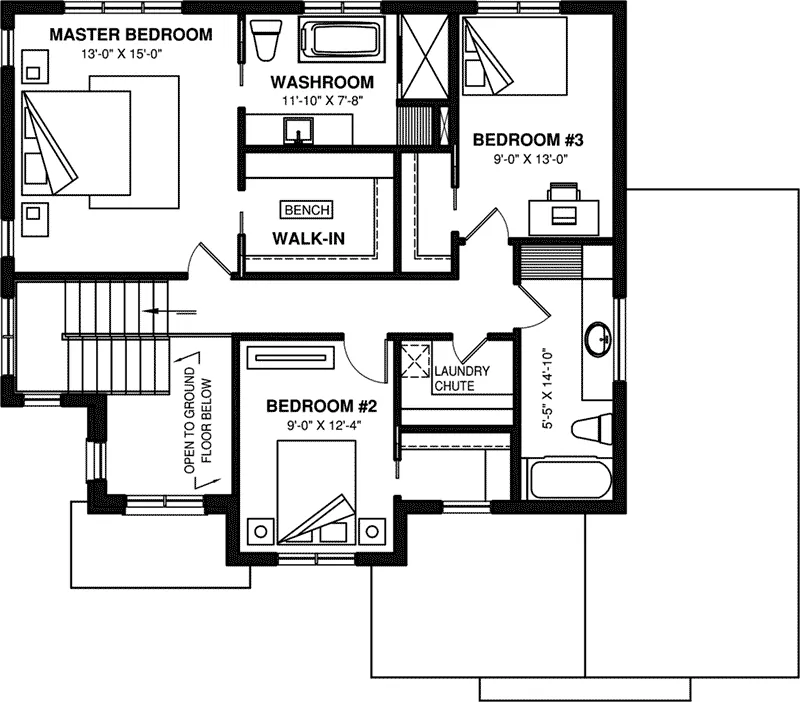 European House Plan Second Floor - Kellan Modern Farmhouse 032D-1151 - Search House Plans and More