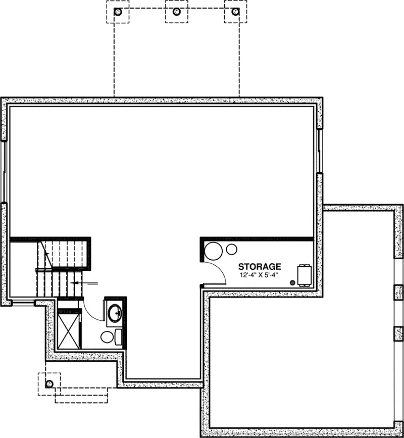 European House Plan Lower Level Floor - Kellan Modern Farmhouse 032D-1151 - Search House Plans and More