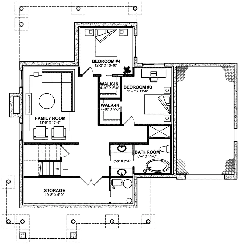 Farmhouse Plan Basement Floor - 032D-1159 - Shop House Plans and More
