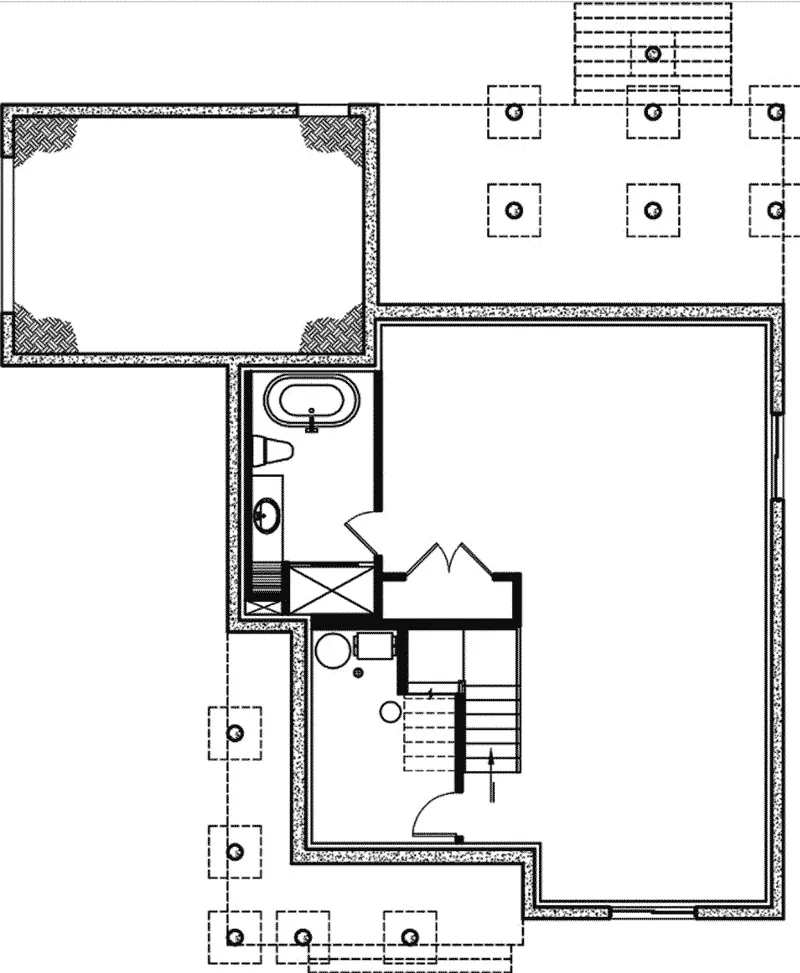 Modern Farmhouse Plan Basement Floor - 032D-1167 - Shop House Plans and More