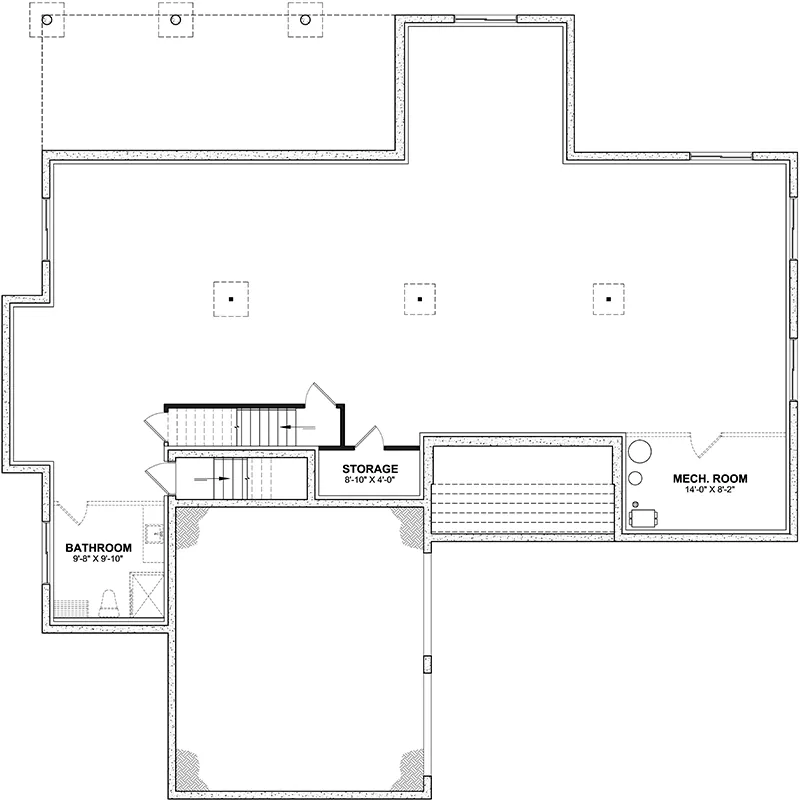 Waterfront House Plan Basement Floor - 032D-1176 - Shop House Plans and More