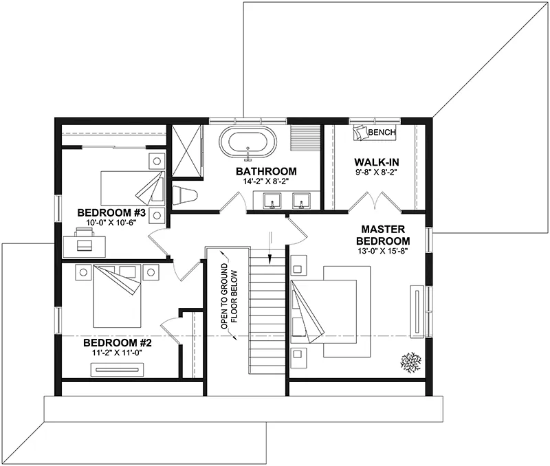Mountain House Plan Second Floor - 032D-1184 - Shop House Plans and More