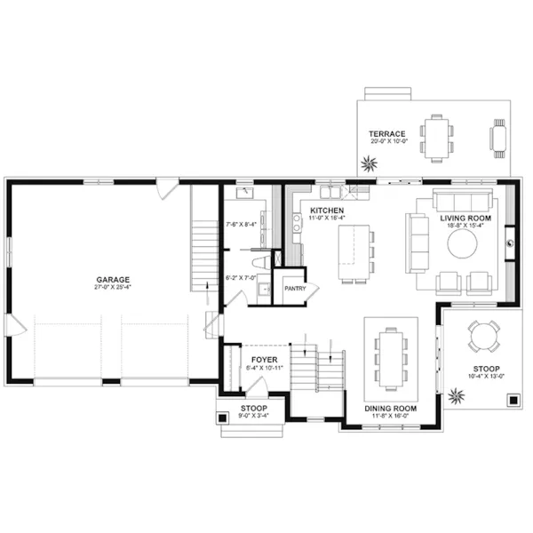 Rustic House Plan First Floor - 032D-1200 | House Plans and More