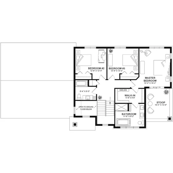 Rustic House Plan Second Floor - 032D-1200 | House Plans and More