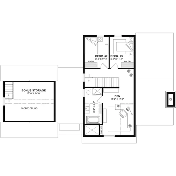 Rustic House Plan Second Floor - 032D-1210 | House Plans and More